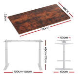 NNEDSZ Artiss Standing Desk Motorised Electric Dual Motor 120CM Rustic Brown