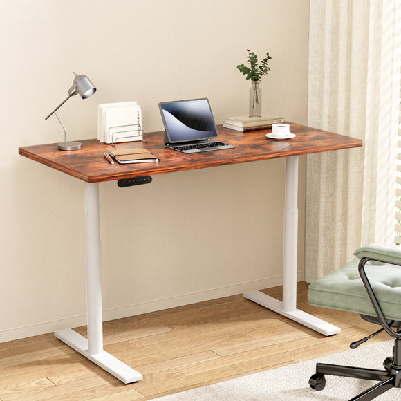 NNEDSZ Artiss Standing Desk Motorised Electric Dual Motor 140CM Rustic Brown