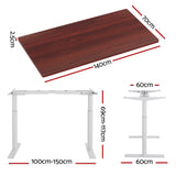 NNEDSZ Artiss Standing Desk Motorised Electric Dual Motor 140CM Walnut