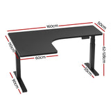 NNEDSZ Artiss Standing Desks L-shape Motorised 160CM Black