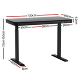 NNEDSZ Artiss Standing Desk Motorised Electric Motor Drawer 120CM Black