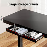 NNEDSZ Artiss Standing Desk Motorised Electric Motor Drawer 120CM Black