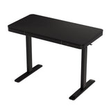 NNEDSZ Artiss Standing Desk Motorised Electric Motor Drawer 120CM Black
