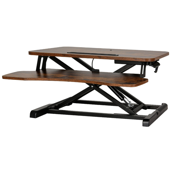 NNEDSZ Standing Desk Riser Height Adjustable Rustic Brown 80CM