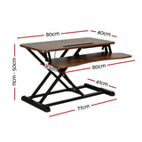 NNEDSZ Standing Desk Riser Height Adjustable Rustic Brown 80CM