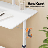 Artiss Manual Standing Desk Height Adjustable Workstation Computer Desks Study 120CM White