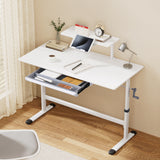 Artiss Manual Standing Desk Height Adjustable Workstation Computer Desks Study 120CM White