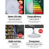 NNEDSZ Leier LED High Bay Lights 200W UFO Industrial Shed Warehouse Factory Lamp White