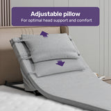 NNEMB Electric Adjustable Bed, Backrest and Leg Adjustment German-Engineered Power Lifting with Remote Control, Grey