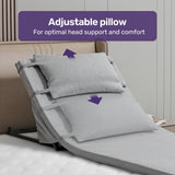NNEMB Electric Adjustable Bed Backrest, German-Engineered Power Lifting Back Support with Remote Control, Full Length, Grey