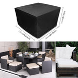 Outdoor Furniture Set Cover - Waterproof Anti-Uv Dust-Proof - 210D Oxford Cloth - 123X123X74Cm - Black-1915198420772065285