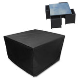 Outdoor Furniture Set Cover - Waterproof Anti-Uv Dust-Proof - 210D Oxford Cloth - 123X123X74Cm - Black-1915198420772065280