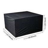 Waterproof 210D Oxford Cloth Cover For Outdoor Furniture Set - Protects From Uv Dust And Rain - 213 X 132 X 74Cm - Black-1915197888443584513
