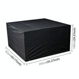 Outdoor Furniture Set Cover - Waterproof Anti-Uv Dust-Proof - 210D Oxford Cloth - 242X162X100Cm - Black-1922443476134400001