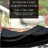 Waterproof 210D Oxford Cloth Cover For Outdoor Furniture Set - Protects From Uv Dust And Rain - 250X250X90Cm - Black-1915197551565475845