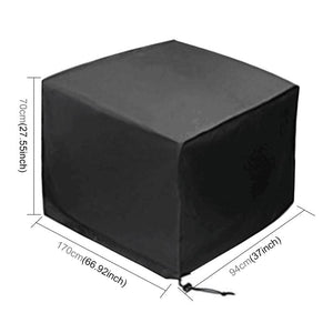 Waterproof Outdoor Furniture Cover - 210D Oxford Cloth - Anti-Uv & Dust-Proof - Fits Table & Chairs - 170X94X70Cm - Black-1915196700230815745