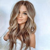 Long Curly Mixed Colour Wig For Women-1922443434346549249