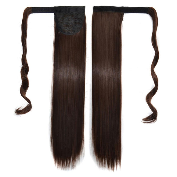 Long Straight Hair Wig With Invisible Bandage Style Ponytail-1915197469696856065