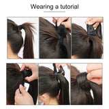 Long Straight Ponytail With Invisible Bandage For Natural Look-1915197059984658434