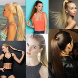 Long Straight Ponytail Wig With Invisible Bandage - 88-1922443462117036035