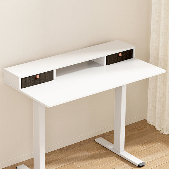 NNEDSZ Artiss Standing Desk Desktop Storage Rack Shelf Removable Bookshelf Drawer 120cm
