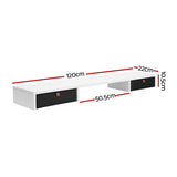NNEDSZ Artiss Standing Desk Desktop Storage Rack Shelf Removable Bookshelf Drawer 120cm