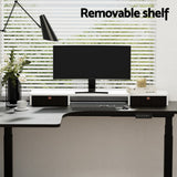 NNEDSZ Artiss Standing Desk Desktop Storage Rack Shelf Removable Bookshelf Drawer 120cm