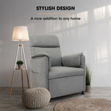 NNEMB Electric Armchair Recliner, Single Fabric Chair, Grey