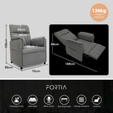 NNEMB Electric Armchair Recliner, Single Fabric Chair, Grey