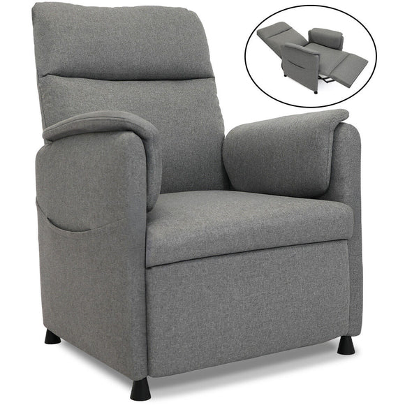 NNEMB Electric Armchair Recliner, Single Fabric Chair, Grey