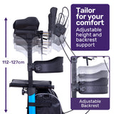 NNEMB Upright Rollator Walker with Forearm Support Rests, Mobilty Aid with Seat, Blue