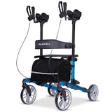NNEMB Upright Rollator Walker with Forearm Support Rests, Mobilty Aid with Seat, Blue