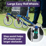 NNEMB Upright Rollator Walker with Forearm Support Rests, Mobilty Aid with Seat, Blue