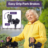 NNEMB Upright Rollator Walker with Forearm Rest Supports, Mobilty Aid with Seat, Grey