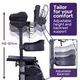 NNEMB Upright Rollator Walker with Forearm Rest Supports, Mobilty Aid with Seat, Grey