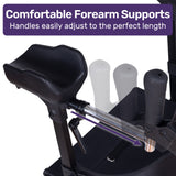 NNEMB Upright Rollator Walker with Forearm Rest Supports, Mobilty Aid with Seat, Grey