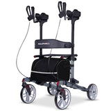 NNEMB Upright Rollator Walker with Forearm Rest Supports, Mobilty Aid with Seat, Grey