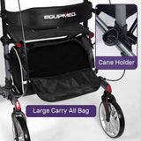NNEMB Upright Rollator Walker with Forearm Rest Supports, Mobilty Aid with Seat, Grey