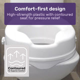 NNEMB Raised Over Toilet Seat, 10cm Riser, 125kg Capacity, Raiser with Lid, White