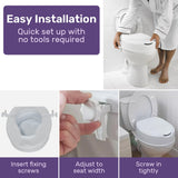 NNEMB Raised Over Toilet Seat, 10cm Riser, 125kg Capacity, Raiser with Lid, White