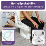 NNEMB Raised Over Toilet Seat, 10cm Riser, 125kg Capacity, Raiser with Lid, White