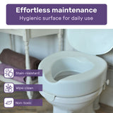 NNEMB Raised Over Toilet Seat, 10cm Riser, 125kg Capacity, Raiser with Lid, White