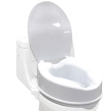 NNEMB Raised Over Toilet Seat, 10cm Riser, 125kg Capacity, Raiser with Lid, White