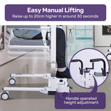 NNEMB 4in1 Patient Lift Transfer Chair, Manual Height Adjustment, Shower Compatible, Over Toilet, Removable Commode, for Seniors Elderly Disabled