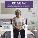 NNEMB 4in1 Patient Lift Transfer Chair, Manual Height Adjustment, Shower Compatible, Over Toilet, Removable Commode, for Seniors Elderly Disabled