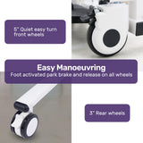 NNEMB 4in1 Patient Lift Transfer Chair, Manual Height Adjustment, Shower Compatible, Over Toilet, Removable Commode, for Seniors Elderly Disabled