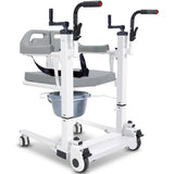 NNEMB 4in1 Patient Lift Transfer Chair, Manual Height Adjustment, Shower Compatible, Over Toilet, Removable Commode, for Seniors Elderly Disabled