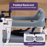 NNEMB 4in1 Patient Lift Transfer Chair, Manual Height Adjustment, Shower Compatible, Over Toilet, Removable Commode, for Seniors Elderly Disabled