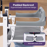 NNEMB 4in1 Patient Lift Transfer Chair, Easy Hydraulic Height Adjustment, Shower Compatible, Over Toilet, Removable Commode, for Seniors Elderly Disabled