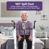 NNEMB 4in1 Patient Lift Transfer Chair, Easy Hydraulic Height Adjustment, Shower Compatible, Over Toilet, Removable Commode, for Seniors Elderly Disabled